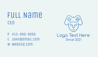 Blue Humanoid Gamer Business Card Image Preview