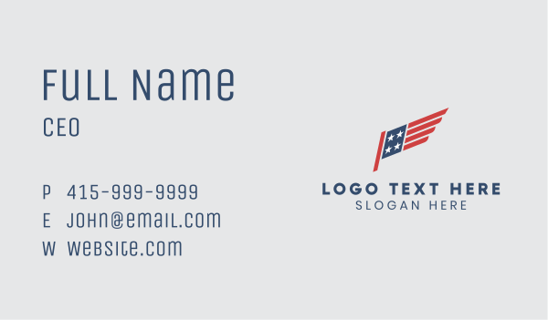 American Wing Flag Business Card Design Image Preview