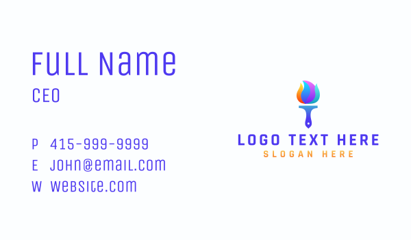 Paint Brush Torch Business Card Design Image Preview