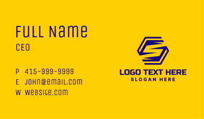 Technology Hexagon Letter S Business Card Image Preview