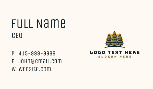 Pine Tree Forest Business Card Design Image Preview