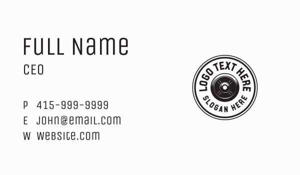 Gym Barbell Plate Business Card Design Image Preview