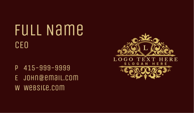 Decorative Shield Crown Business Card Image Preview