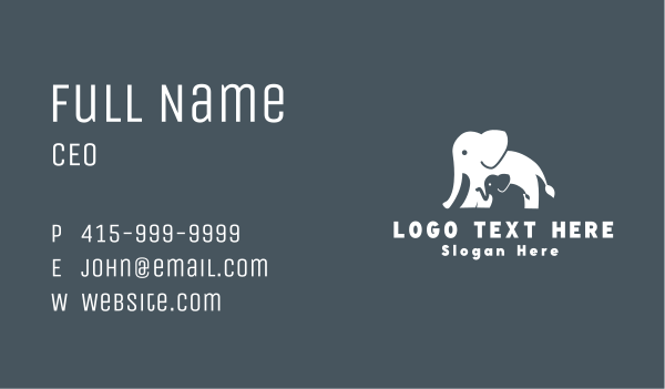 Elephant Wild Safari Business Card Design Image Preview