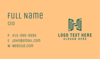 Geometric Maze Letter H Business Card Image Preview