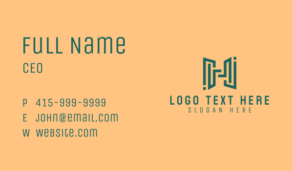 Geometric Maze Letter H Business Card Design Image Preview