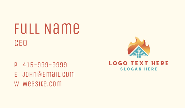 Home Heating & Cooling Business Card Design Image Preview