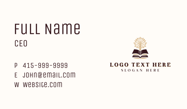 Publishing Book Tree Business Card Design Image Preview