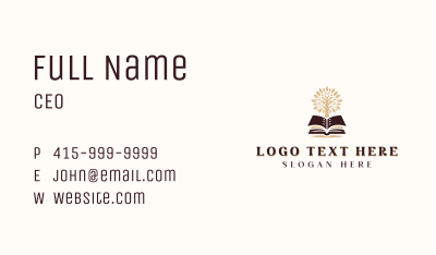 Publishing Book Tree Business Card Image Preview