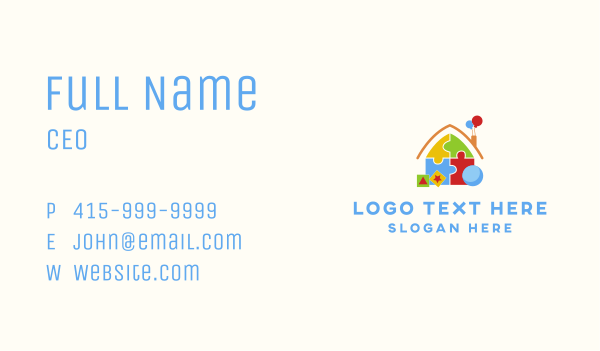 Puzzle Toy House Business Card Design Image Preview