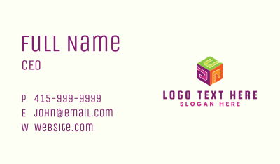 Preschool Daycare Cube Business Card Image Preview
