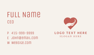 Red Heart Hand Business Card