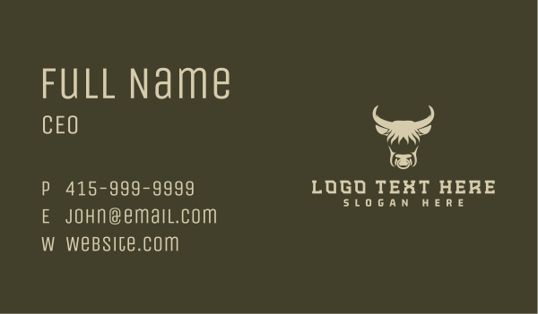 Wild Bull Horn Business Card Design Image Preview
