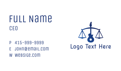 Legal Music Guitar Scales Business Card