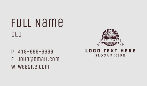 Forest Wood Lumber Badge Business Card Design Image Preview