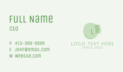 Green Organic Lettermark Business Card Image Preview