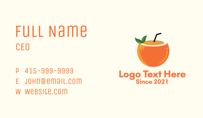 Coconut Orange Juice  Business Card Image Preview