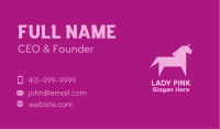 Pink Unicorn Origami Business Card Image Preview