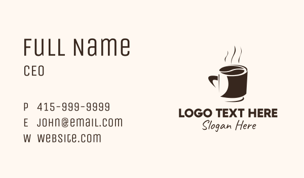 Coffee Bean Hot Cup Mug Business Card Design Image Preview