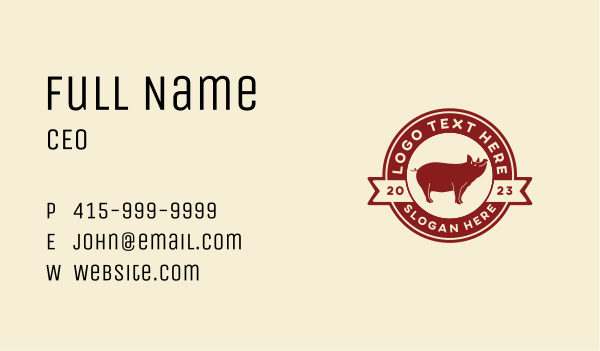 Pork Pig Meat Business Card Design Image Preview