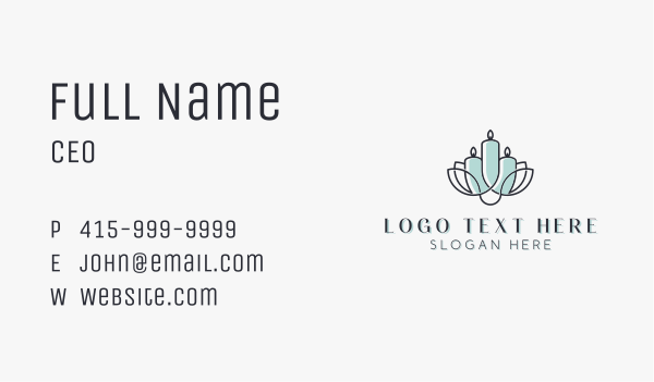 Candle Leaf Wellness Business Card Design Image Preview