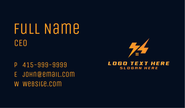 Flash Lightning Energy  Business Card Design Image Preview