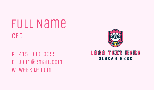 Skull Flower Tomb Business Card Design Image Preview