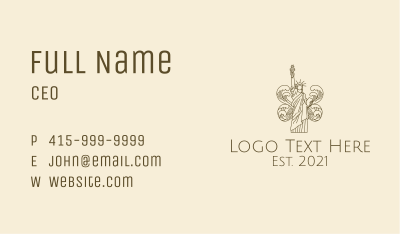 Wave Liberty Statue Business Card