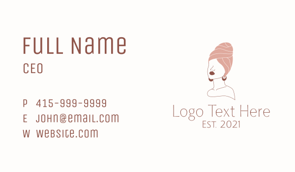 Beauty Fashion Turban Business Card Design