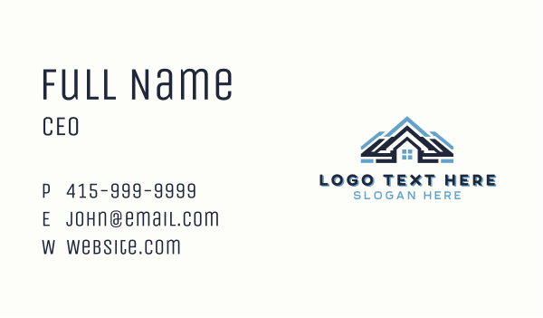 Geometric Roofing Builder Business Card Design Image Preview
