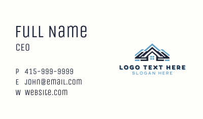 Geometric Roofing Builder Business Card Image Preview