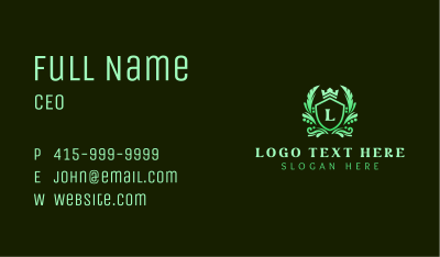 Crown Shield Lettermark Business Card Image Preview