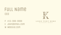 Elegant Floral Letter K Business Card Image Preview