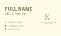 Elegant Floral Letter K Business Card Image Preview