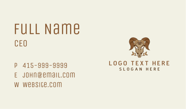 Mythical Ram Horns Business Card Design Image Preview