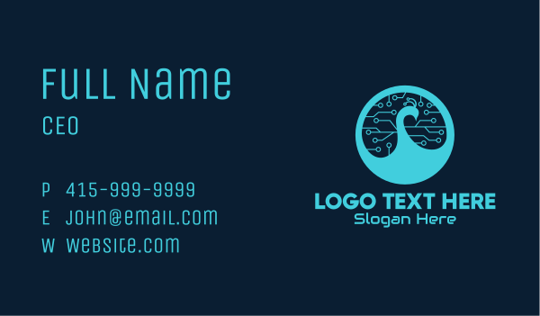 Cyber Tech Peacock  Business Card Design Image Preview
