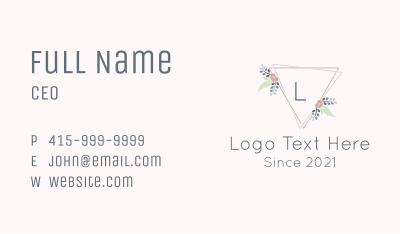 Flower Emblem Lettermark Business Card