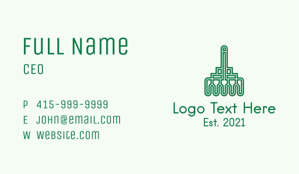 Green Rake Line Art  Business Card Design Image Preview