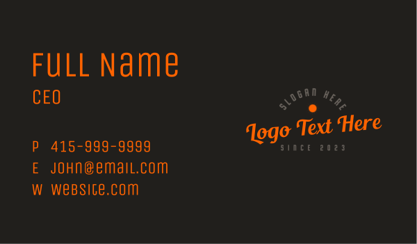 Classic Vintage Quirky Wordmark  Business Card Design Image Preview