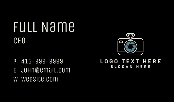 White Diamond Camera Business Card Design Image Preview