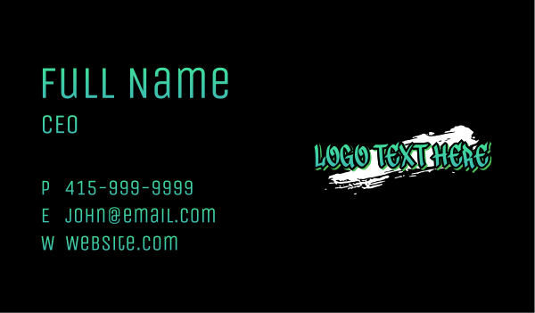 Urban Graffiti Wordmark Business Card Design Image Preview