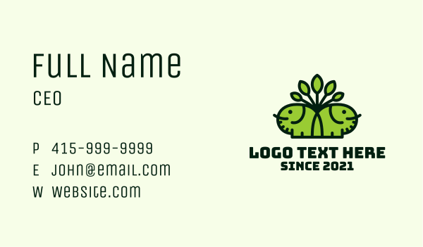Organic Cute Elephant Business Card Design Image Preview
