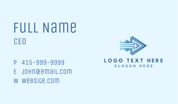 Blue Forwarding Arrow Business Card Design Image Preview