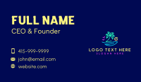 Neon Palm Tree Beach Business Card Preview