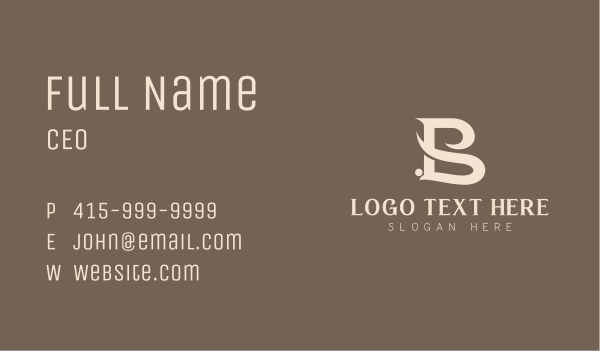 Stylish Elegant Cursive Letter B Business Card Design Image Preview