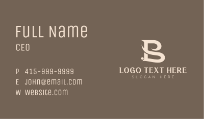 Stylish Elegant Cursive Letter B Business Card Image Preview