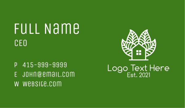 Natural House Garden Business Card Design Image Preview