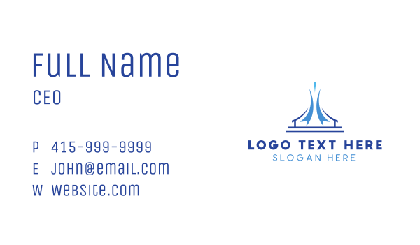 Blue Tower House Business Card Design Image Preview