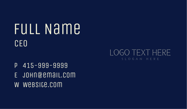 Simple Minimalist Elegant Wordmark Business Card Design Image Preview