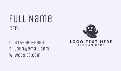 Halloween Ghost Costume Business Card Image Preview